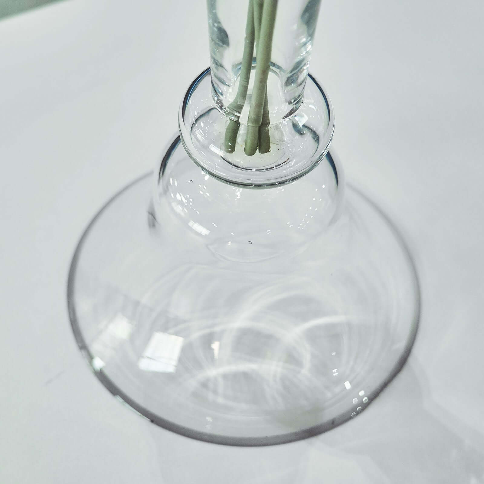 Set of 2 Glass Trumpet Vases Reversible Clarinet Style Clear - Stylish Flower Centerpieces for Events 32"
