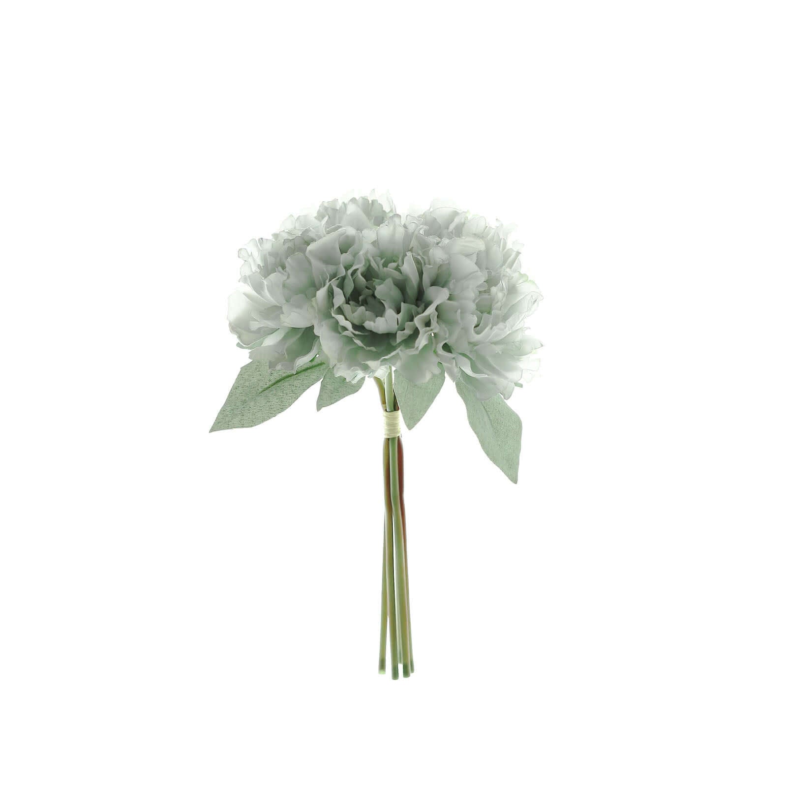 11" Silver Blue Real Touch Artificial Silk Peonies Flower Bouquet