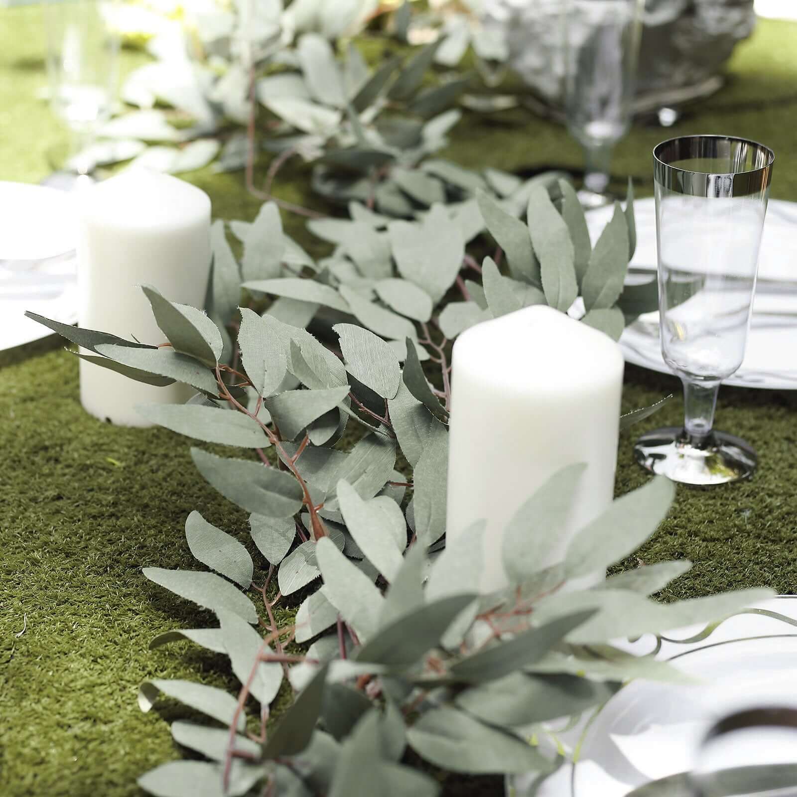 5ft Frosted Real Touch Artificial Willow Leaf Garland, Flexible Vine