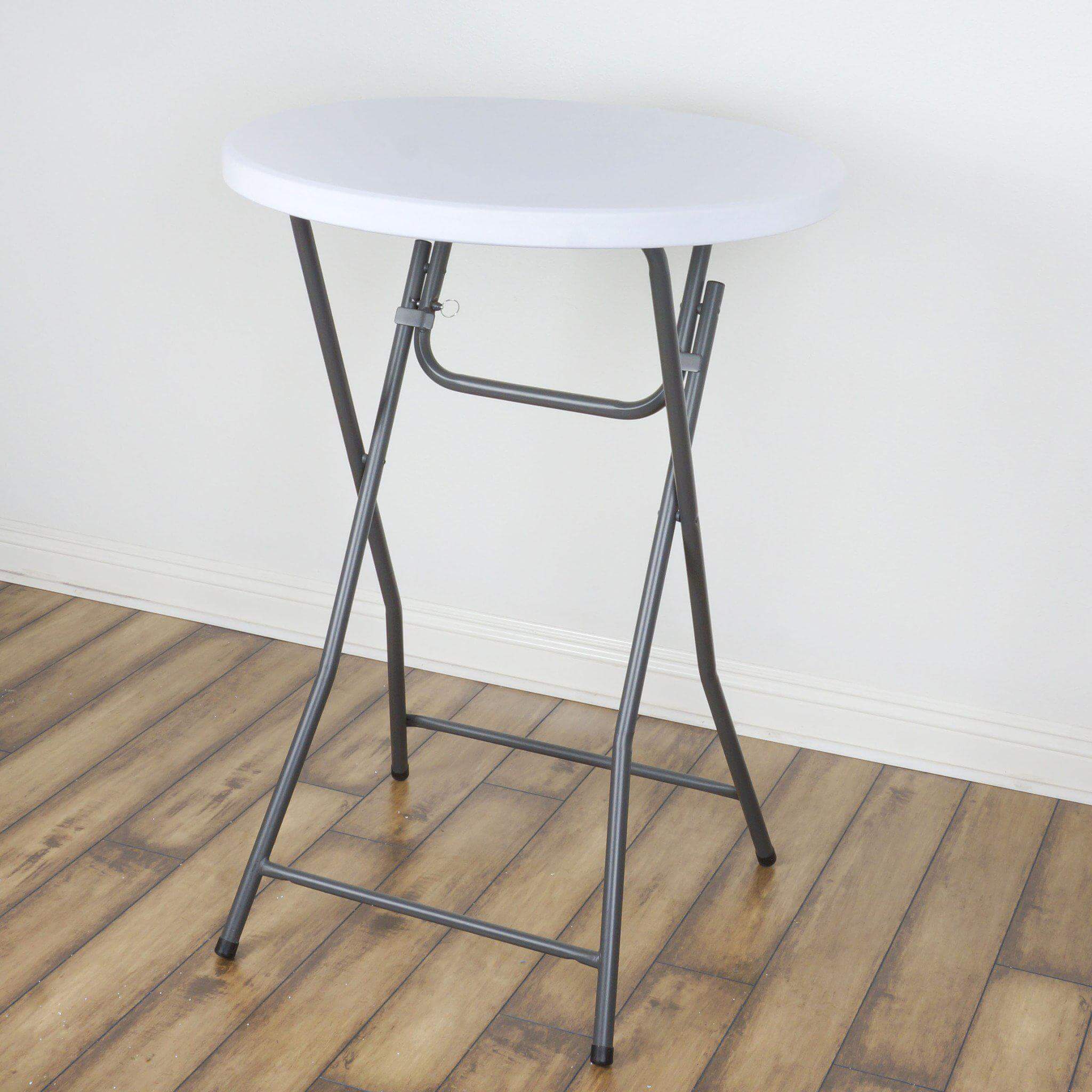 Spandex Table Top Cover White Fitted Cocktail Topper - Wrinkle-Free Event Decor