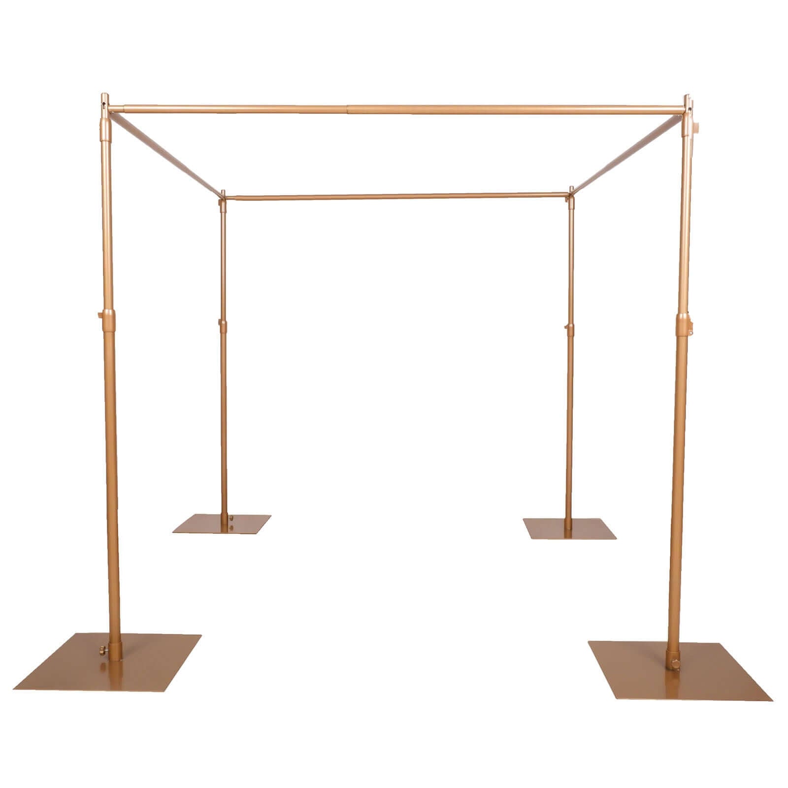 10ft 4-Post Gold Metal DIY Photography Backdrop Stand, Wedding Arch Canopy Tent