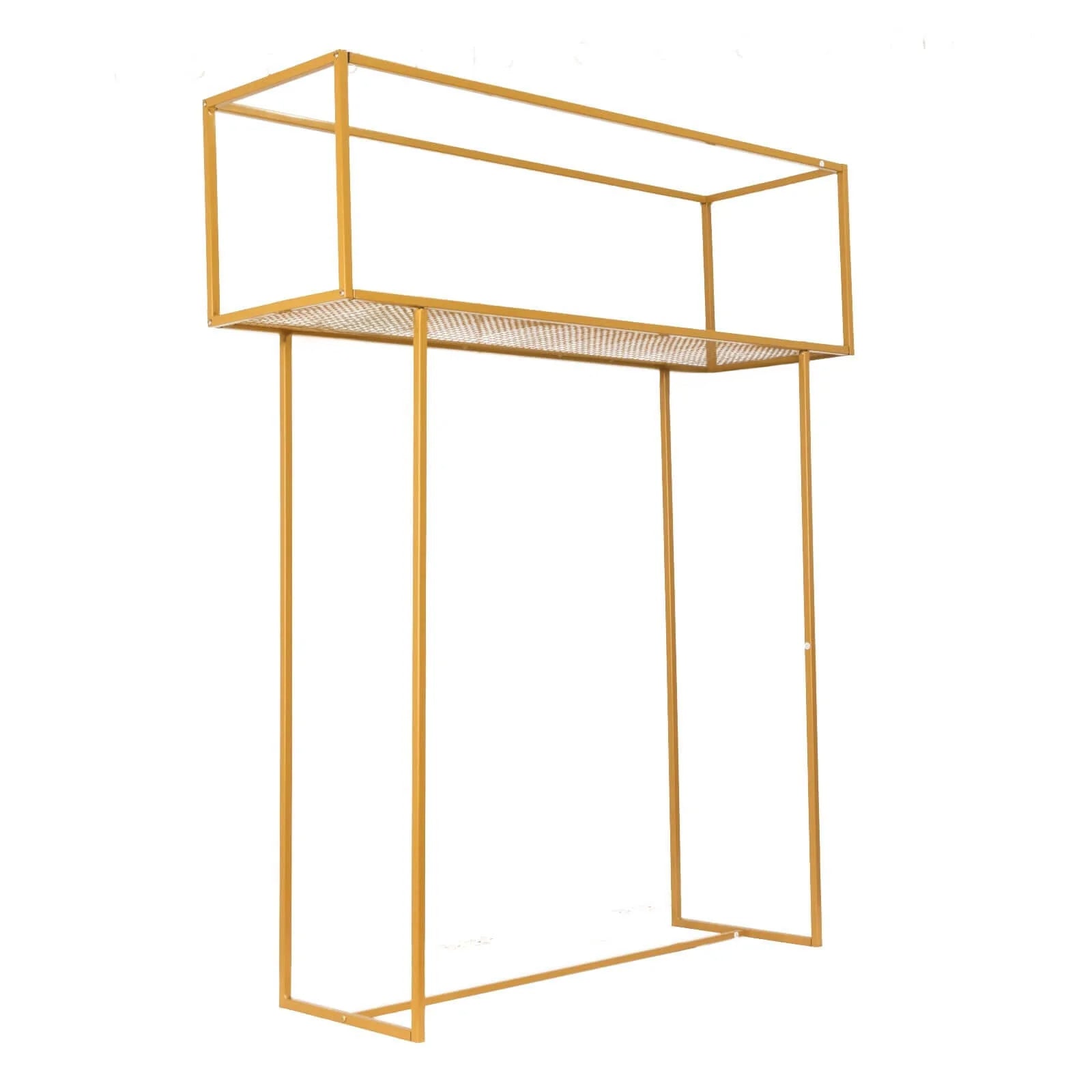 Floral Display Rack Heavy Duty Design Metal Gold - Rectangular Tall Centerpiece Stand 48"