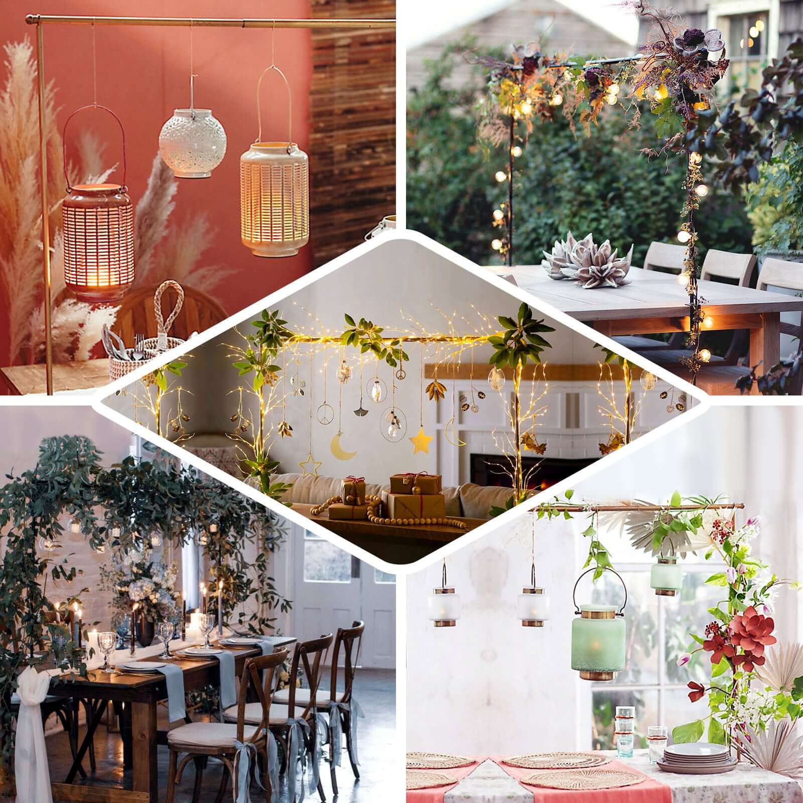 Over The Table Metal Rod Stand with Clamps Gold - Sturdy Adjustable Table Flower Arch Balloon Backdrop Frame Stand for Exquisite Event Setup & Decor 42"