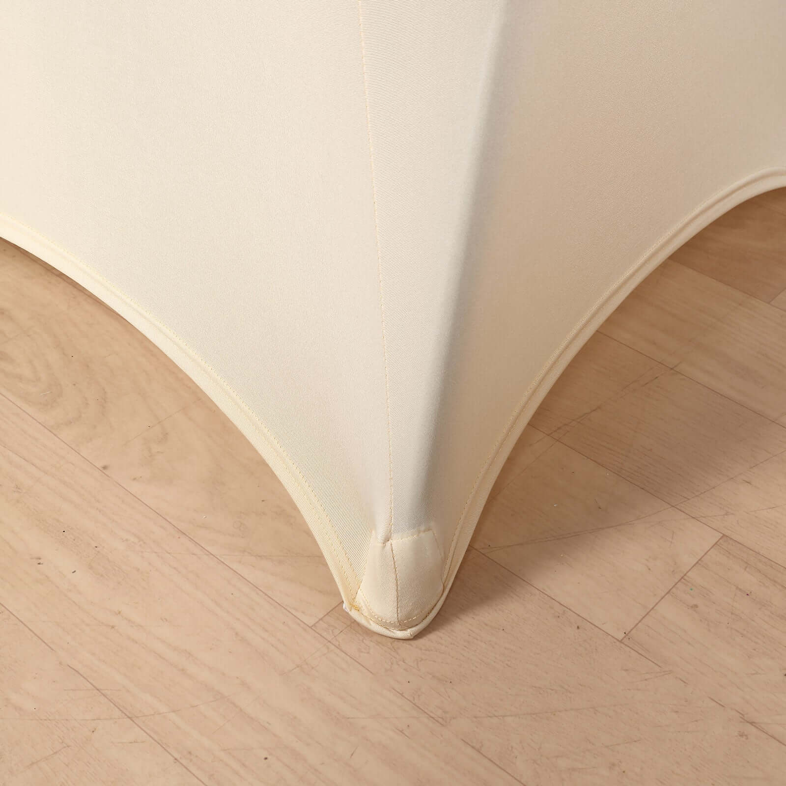 Spandex 24"-32" Round Cocktail Table Cover Beige - Easy to Maintain Stretch Fitted Highboy Tablecloth