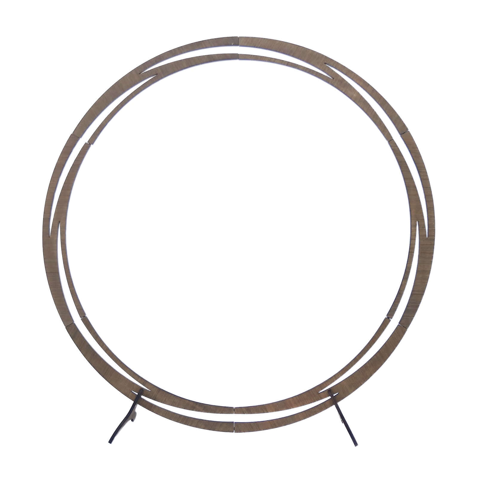 8ft Natural Brown Wood Round Event Party Arbor Backdrop Stand, Rustic DIY Wedding Arch