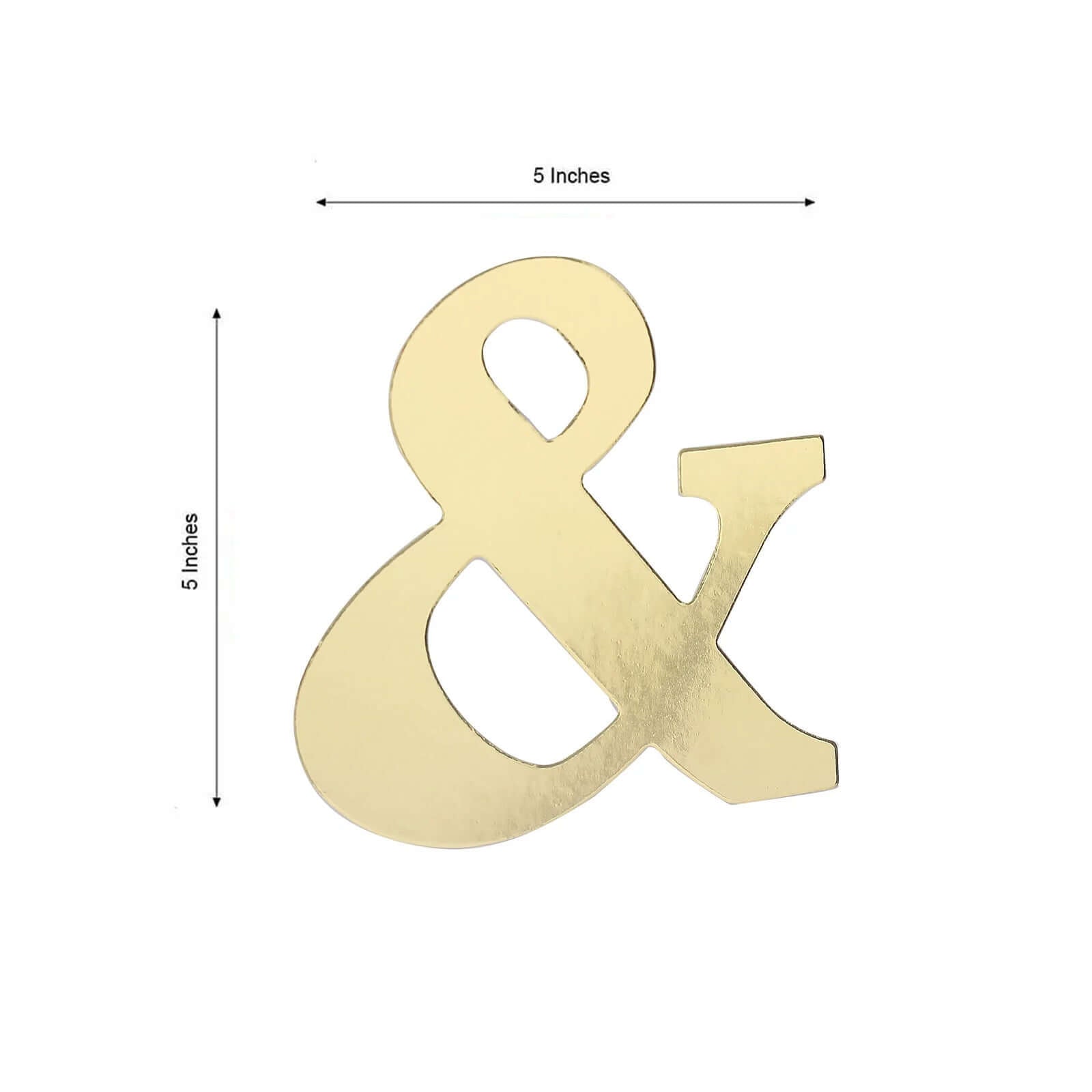4 Pack 5" Metallic Gold Alphabet Symbol "&" Sticker Banners, Customizable Stick On Letters