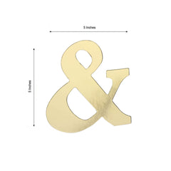4 Pack 5" Metallic Gold Alphabet Symbol "&" Sticker Banners, Customizable Stick On Letters