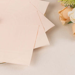50-Pack Paper Beverage Napkins Blush - 2 Ply Disposable Soft 18GSM Cocktail Napkins 5"x5"