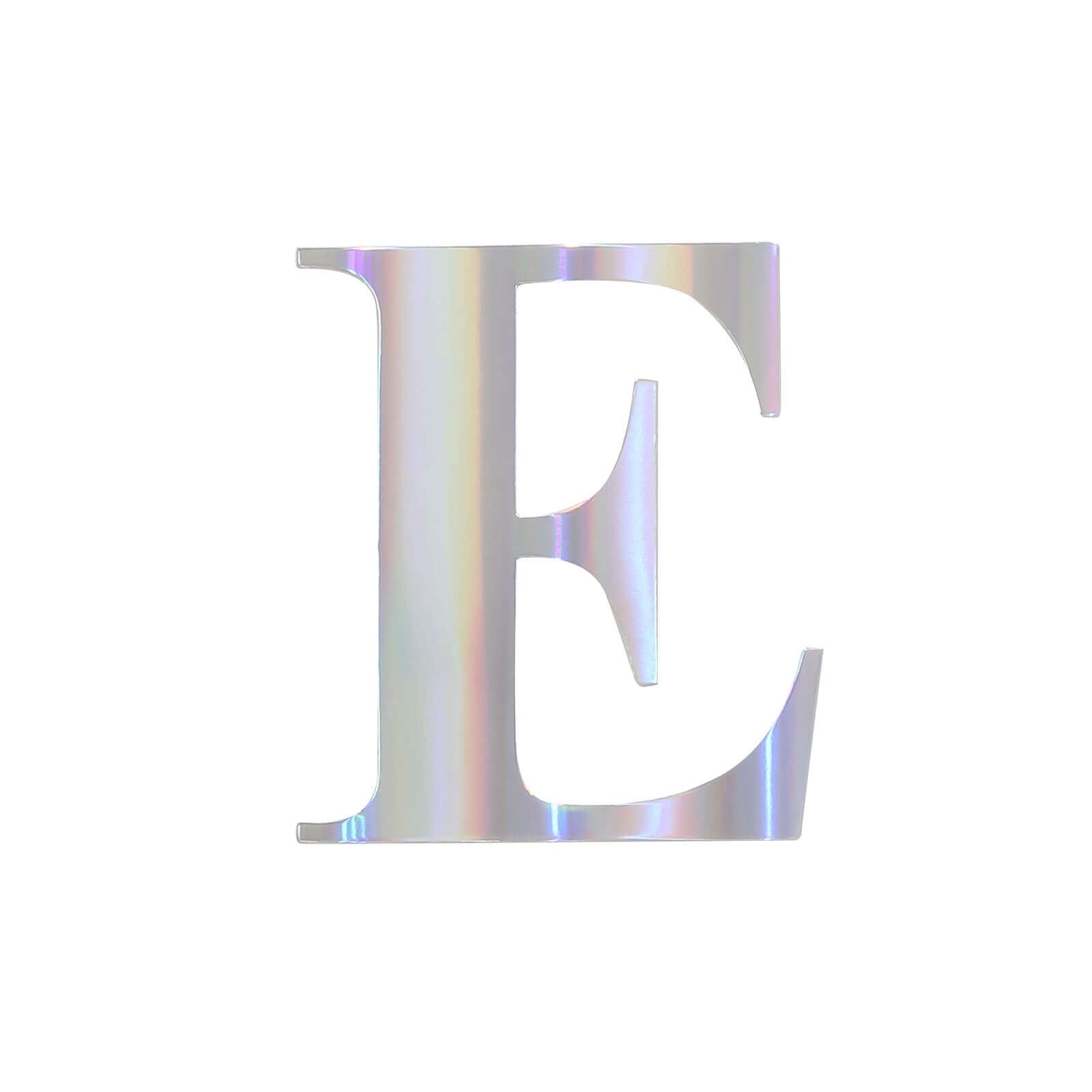 4 Pack 5" Iridescent Alphabet Stickers Banner, Customizable Stick on Letters - E