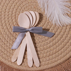 100-Pack Birchwood Spoons Natural - Eco Friendly Biodegradable Wooden Utensils for Rustic Themes & Outdoor Parties 6"