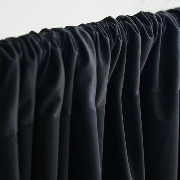 2 Pack Black Scuba Polyester Event Curtain Drapes, Durable Flame Resistant Backdrop Event Panels Wrinkle Free with Rod Pockets - 10ftx10ft