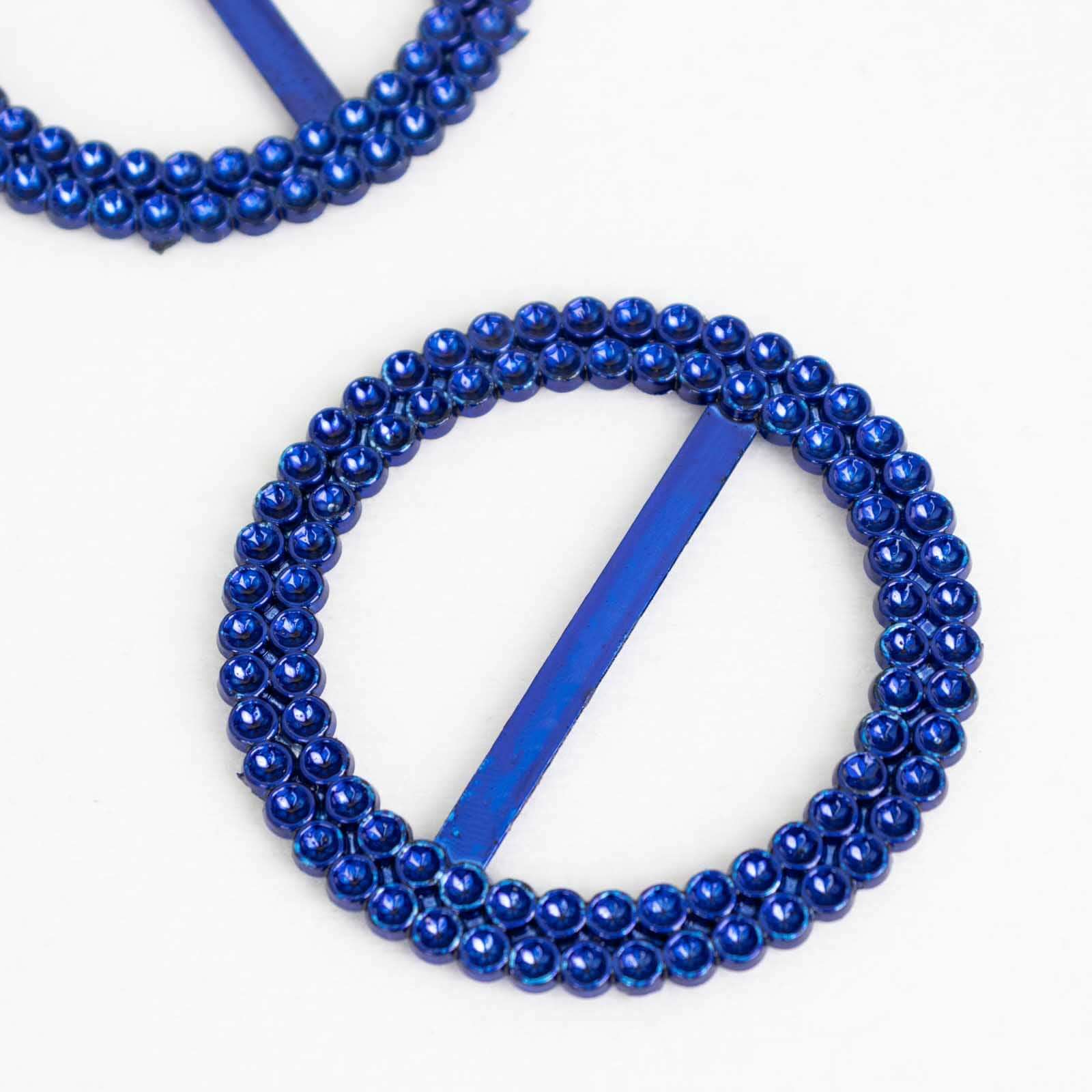 20 Pack Diamond Round Chair Sash Band Buckle Pins Royal Blue - Timeless Rhinestone Napkin Rings 2.5"