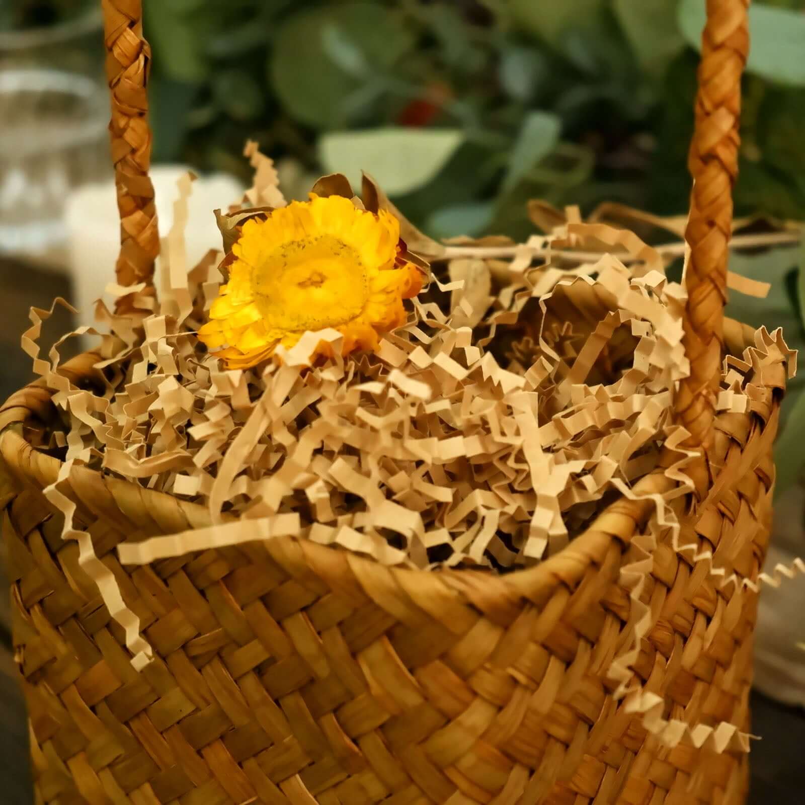 Basket Filler Crinkle Cut Design Paper Shred Natural Brown - Decorative Gift Bag Shreds 8oz 3mm