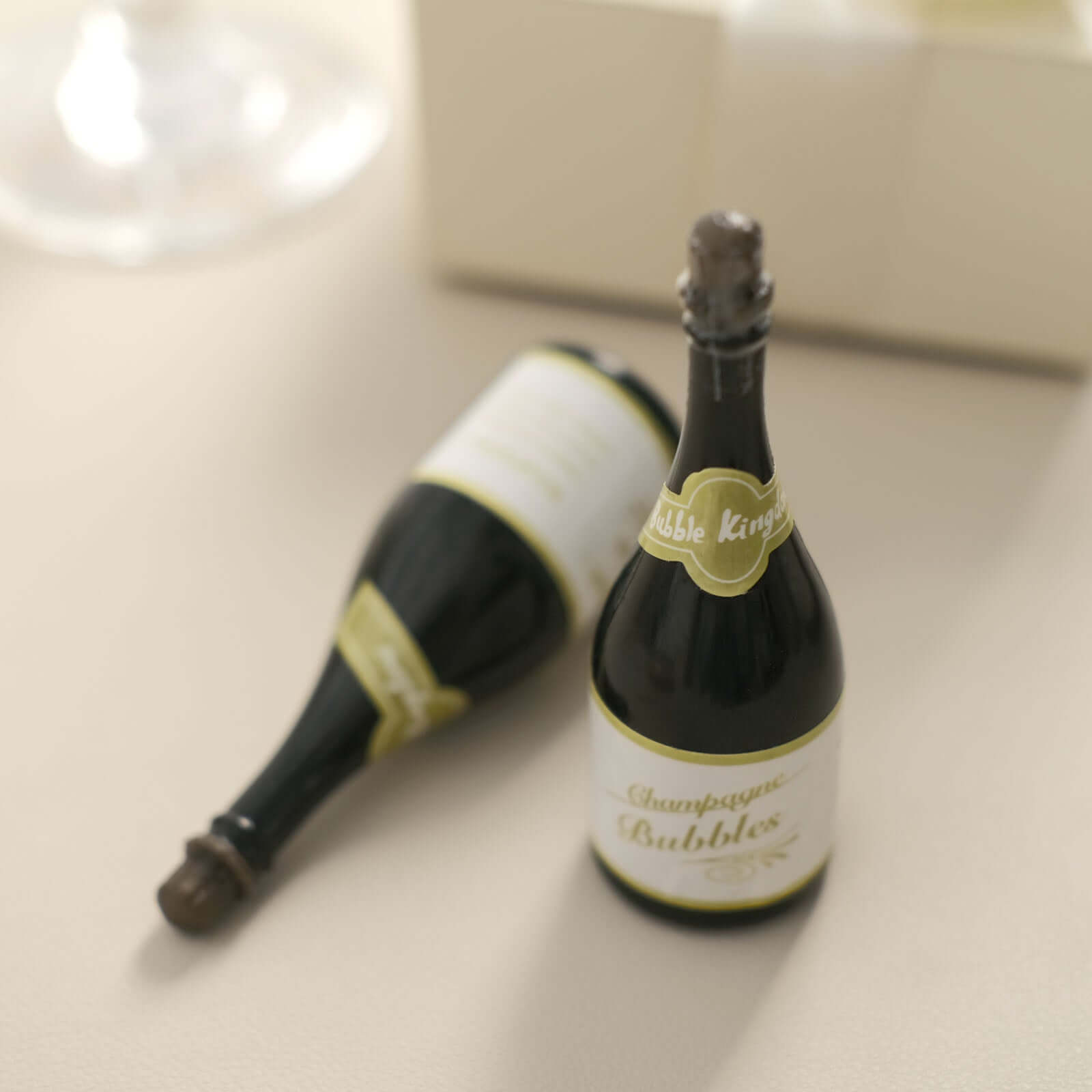 24 Pack Mini 4" Champagne Bottle Event Favor Bubbles, Wedding Shower Bubbles