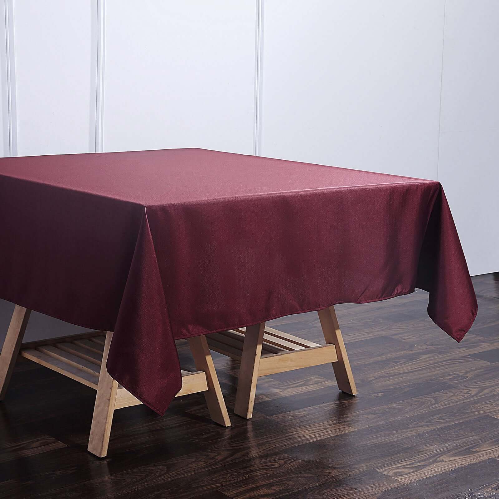 Polyester Square 70"x70" Tablecloth Burgundy - Wrinkle-Resistant & Durable Table Cover