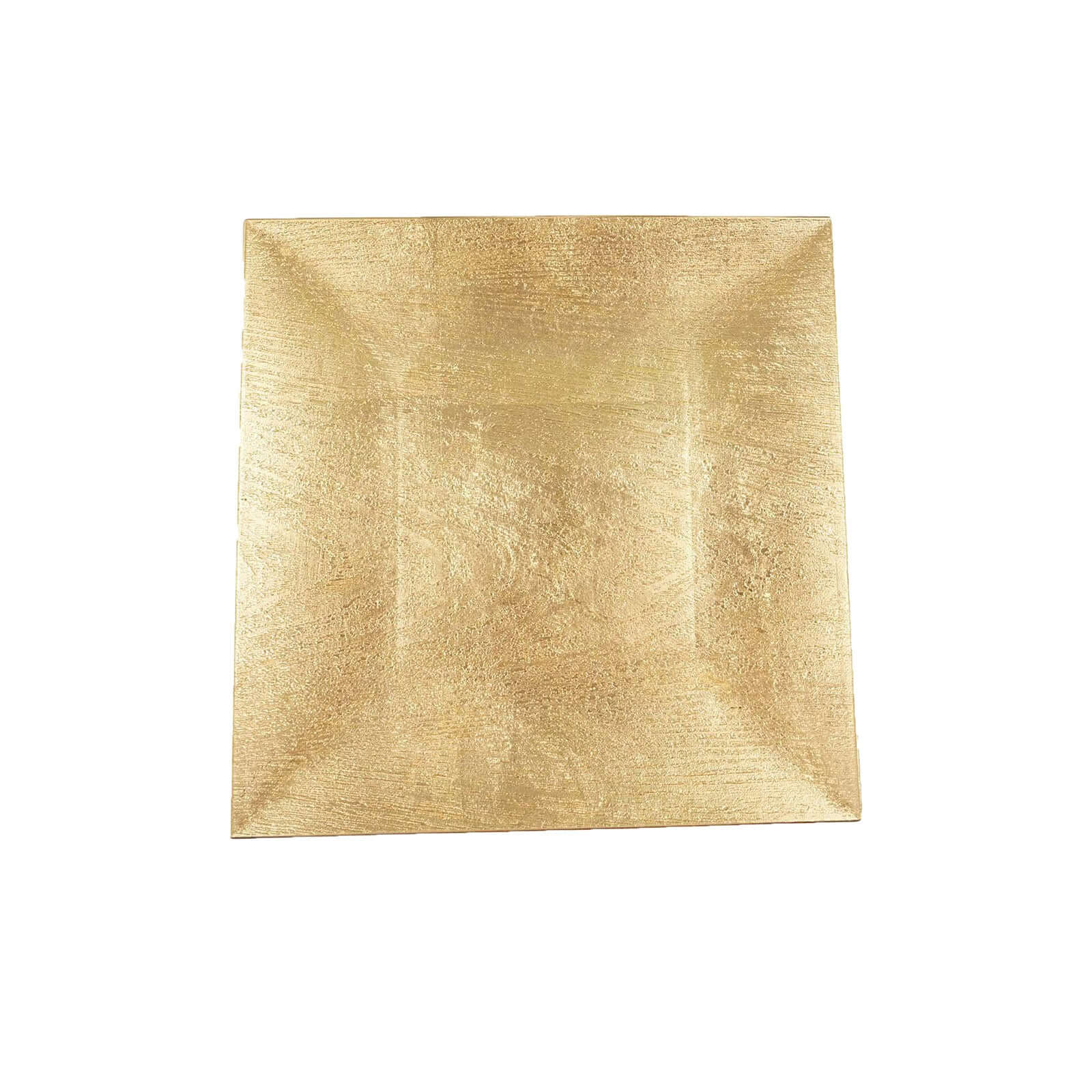 6-Pack Acrylic Square Charger Plates 12" in Gold with Embossed Wood Grain, Boho Chic Dinner Party Decor Charger Tableware