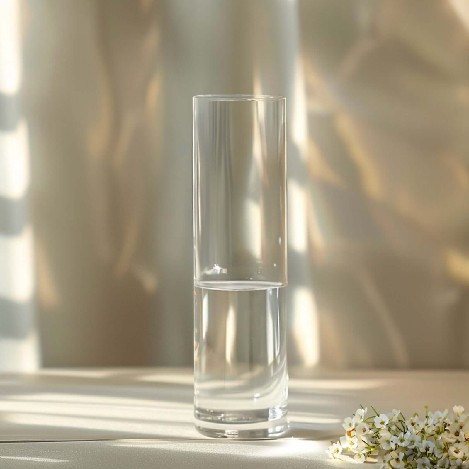 6-Pack Glass Flower Vases Cylinder Design Heavy Duty Clear - Stylish Centerpieces for Weddings 20"