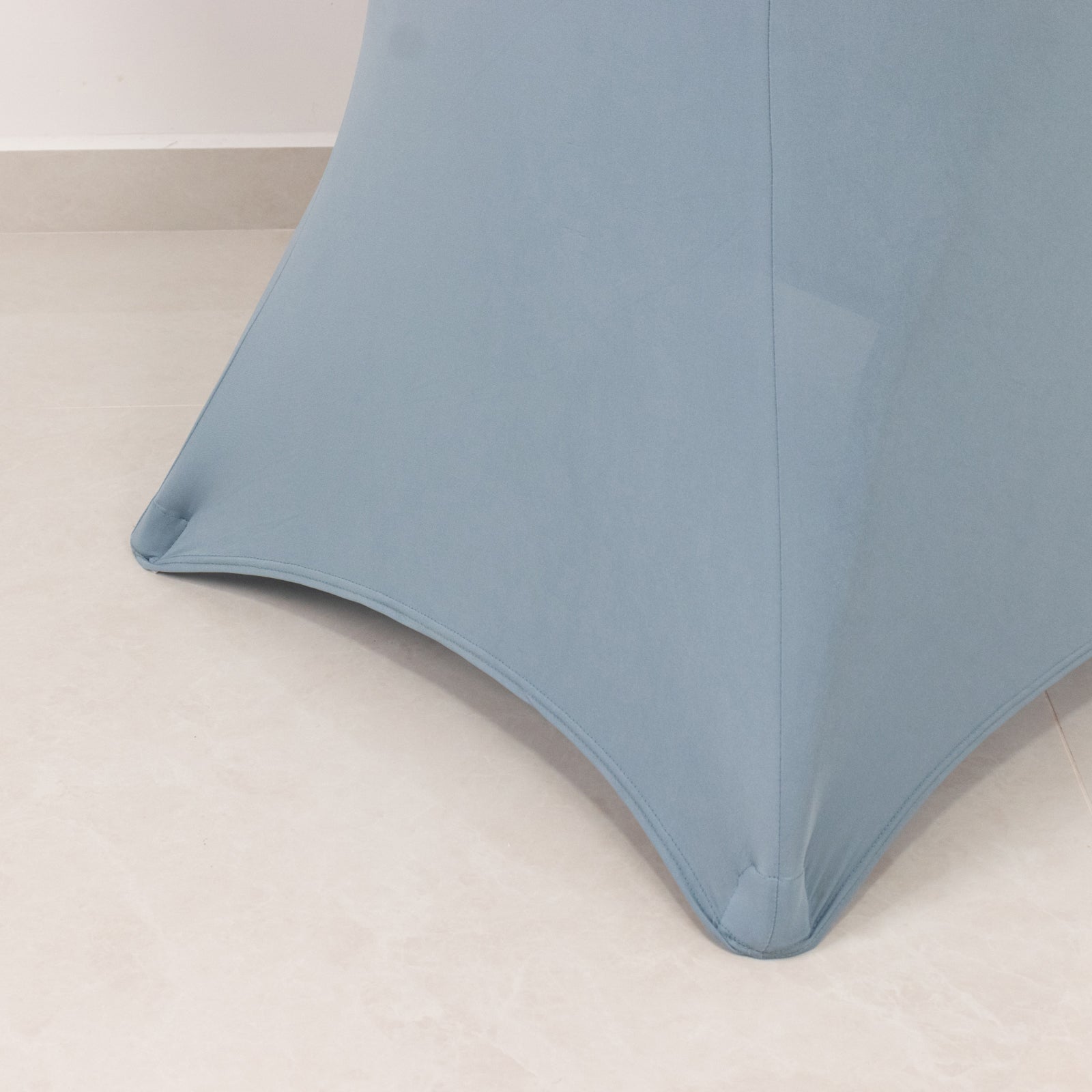 Spandex 33"-36" Round Cocktail Table Cover Dusty Blue - Easy to Maintain Stretch Fitted Highboy Tablecloth