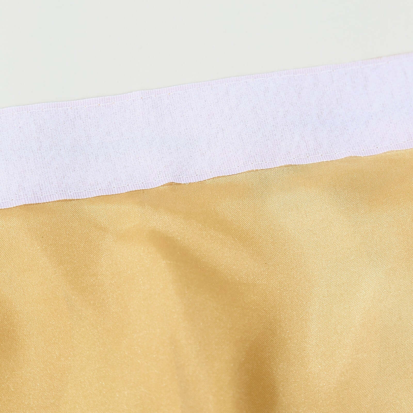 Taffeta 14ft Table Skirt Champagne - Cascading Curly Willow Style Table Cover