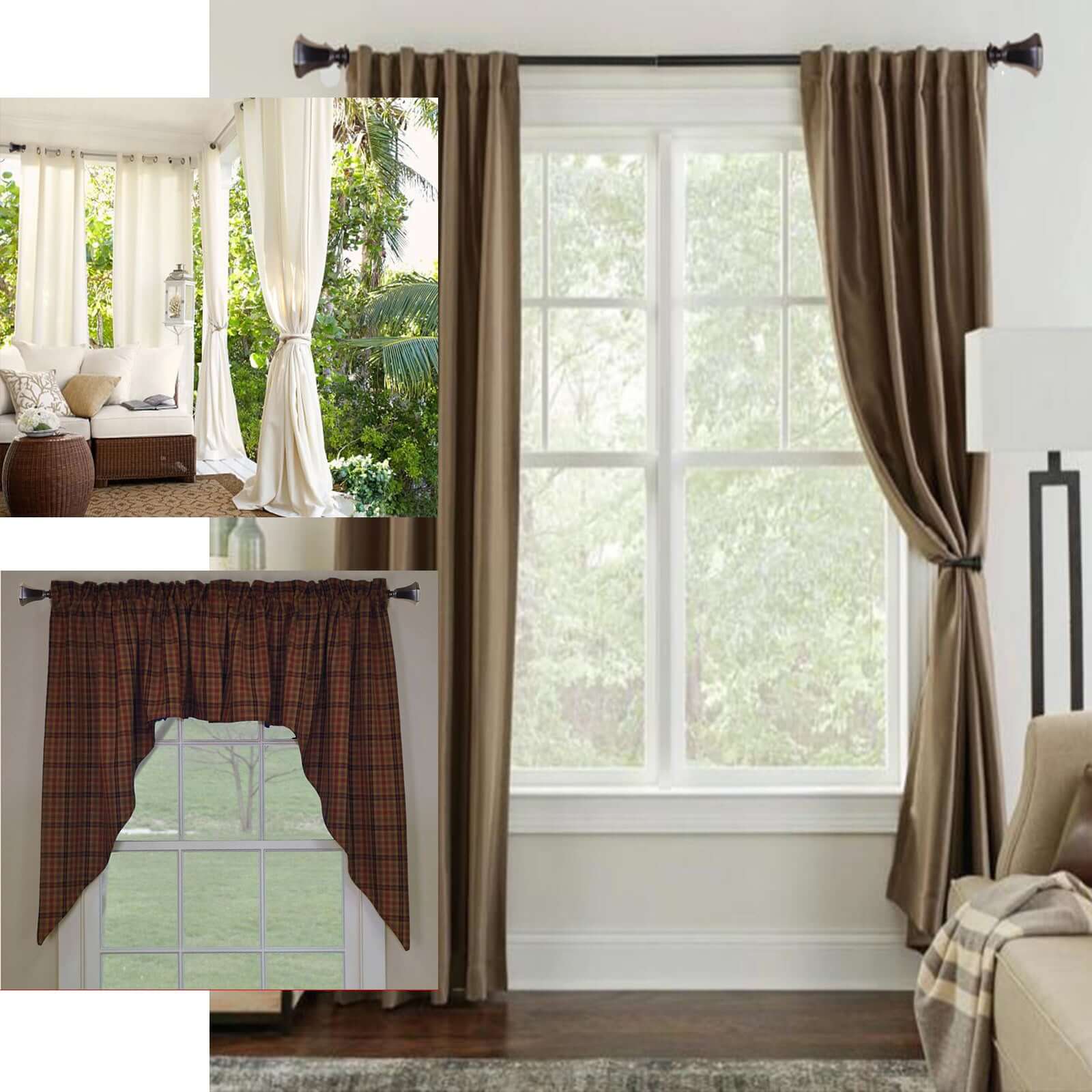 42"-126" Adjustable Curtain Rod Set, Silver, Teardrop Finials