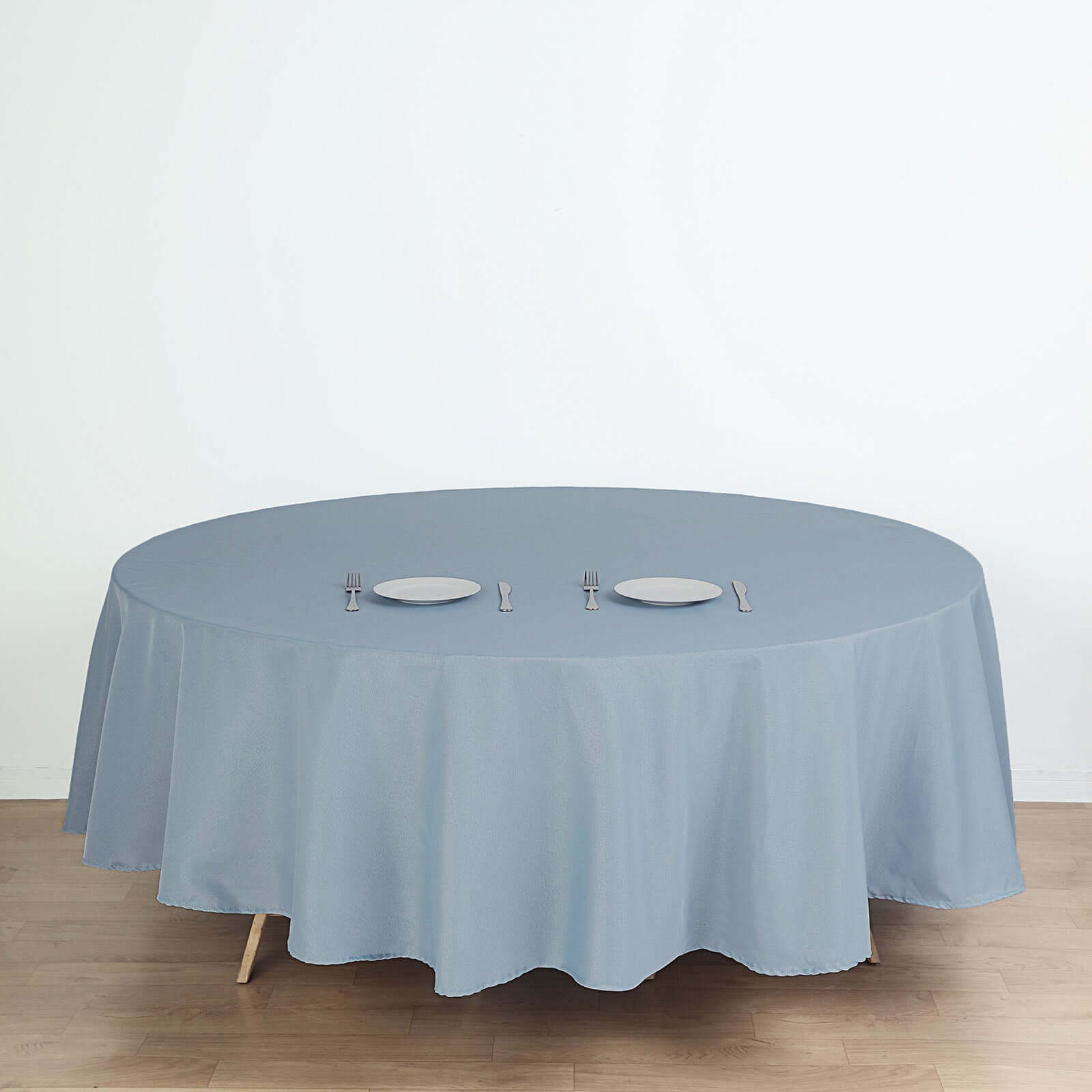 Polyester 108" Round Tablecloth Dusty Blue - Wrinkle-Resistant Table Cover