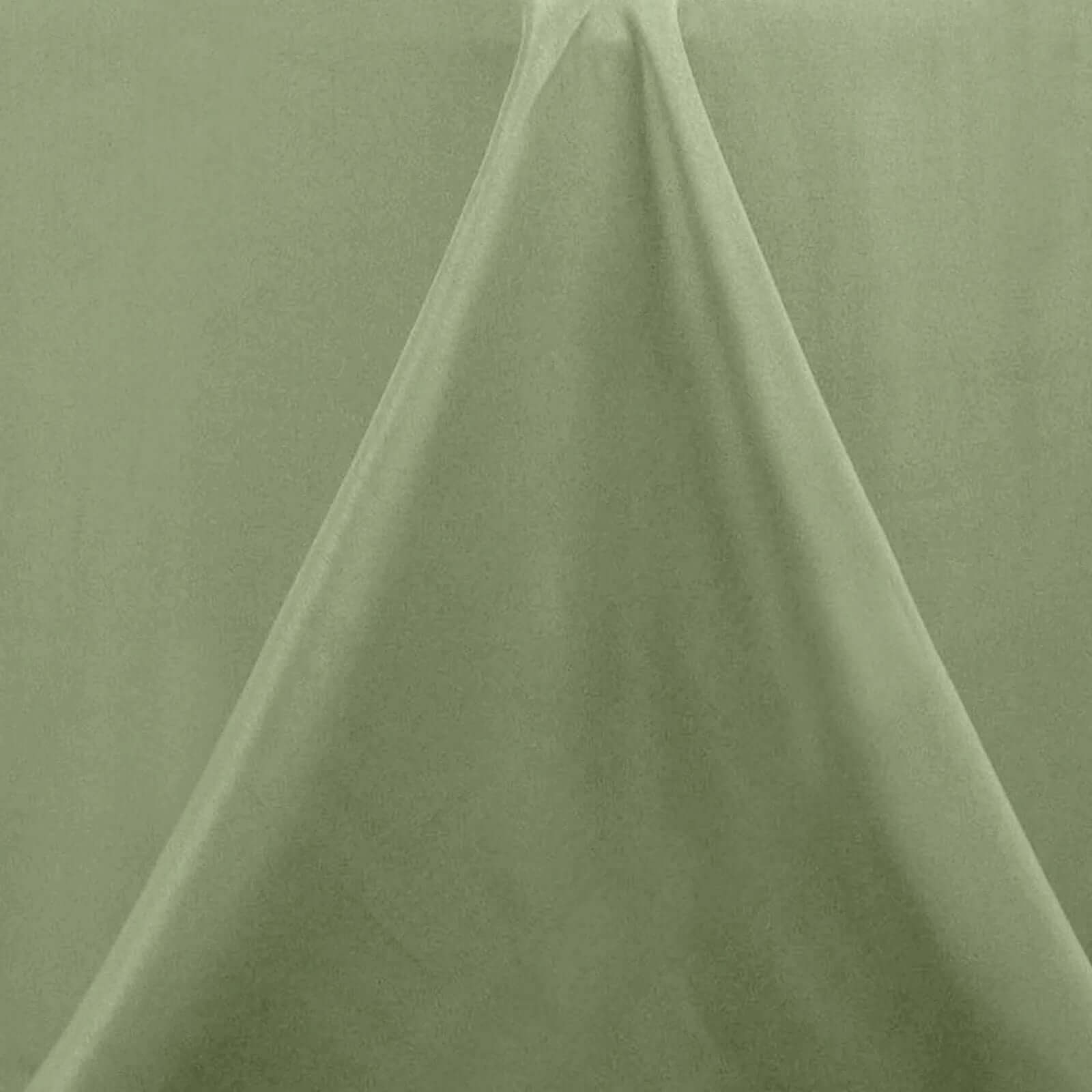 Premium Polyester 132" Round Tablecloth Dusty Sage Green - Seamless 220GSM Wrinkle-Resistant Table Cover