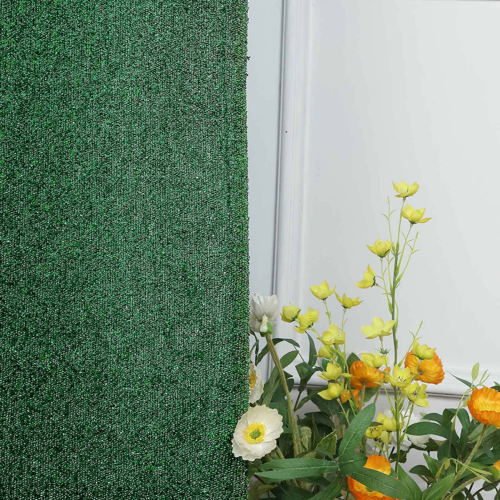 7ft Hunter Emerald Green Shimmer Tinsel Spandex Chiara Backdrop Stand Cover For Fitted Round Top Wedding Arch
