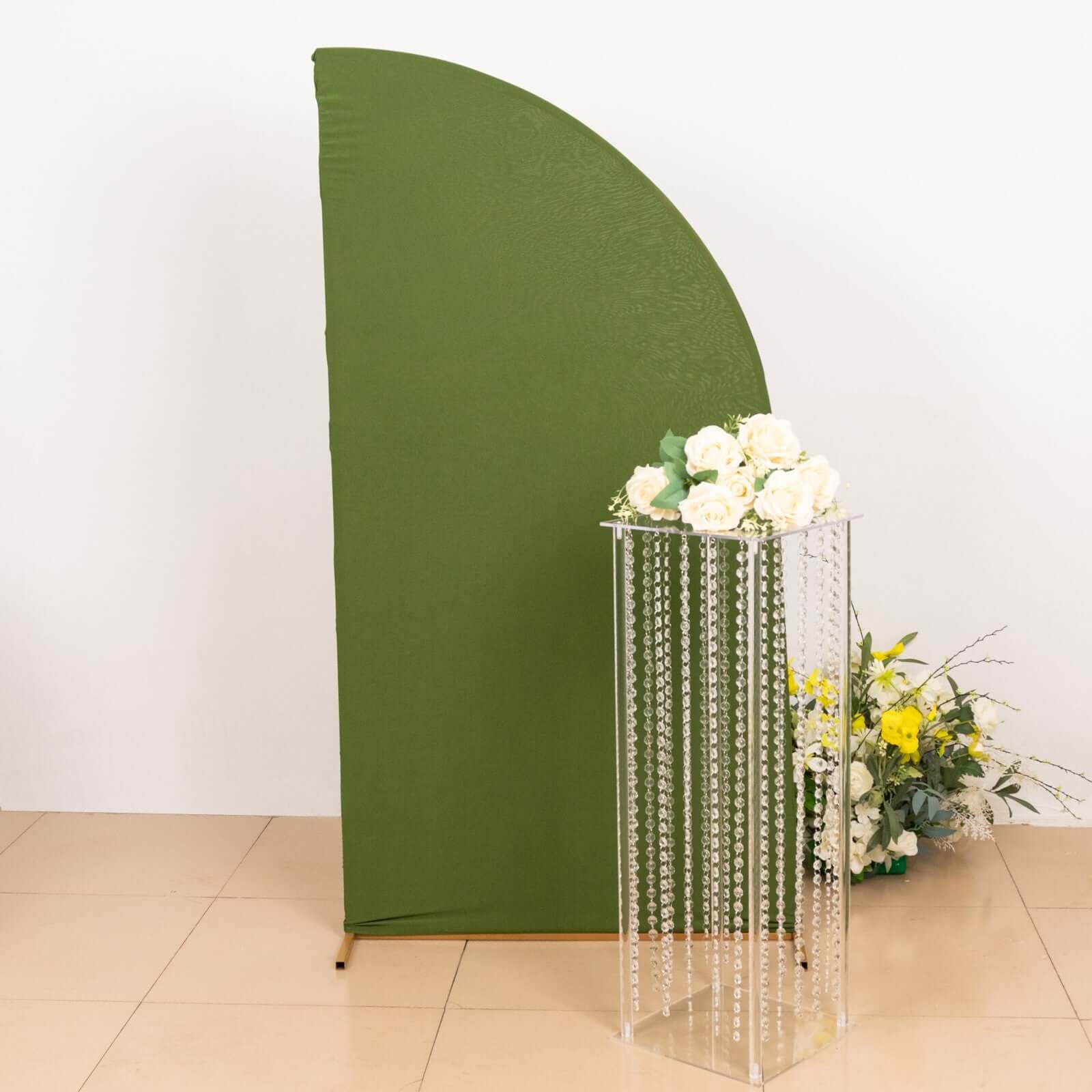 Acrylic Flower Pedestal Vase Pillar Stand with Crystal Beads Clear - Decorative Wedding Floor Centerpiece 32"