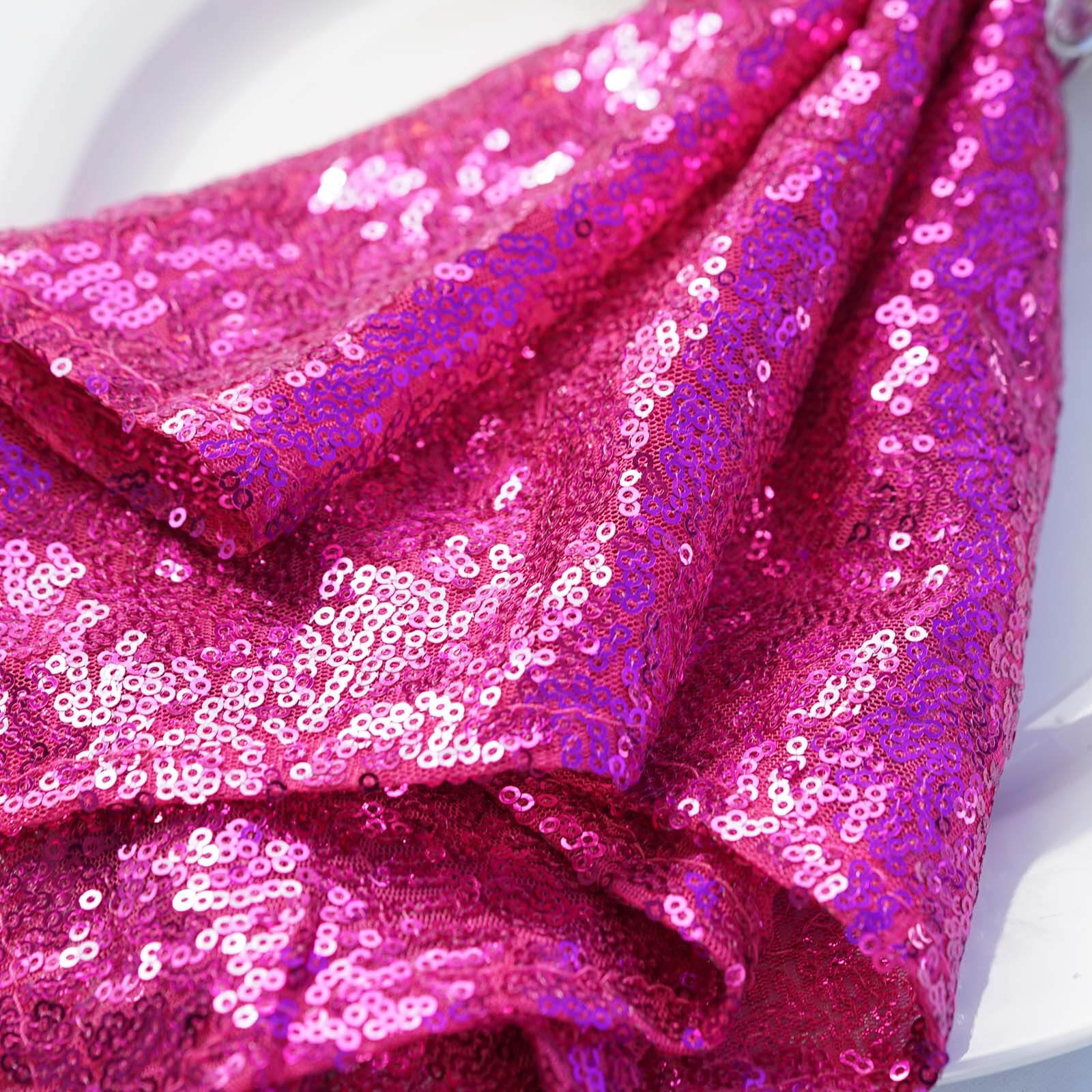 Sequin 20"x20" Napkin Fuchsia - Shimmering Dinner Napkin