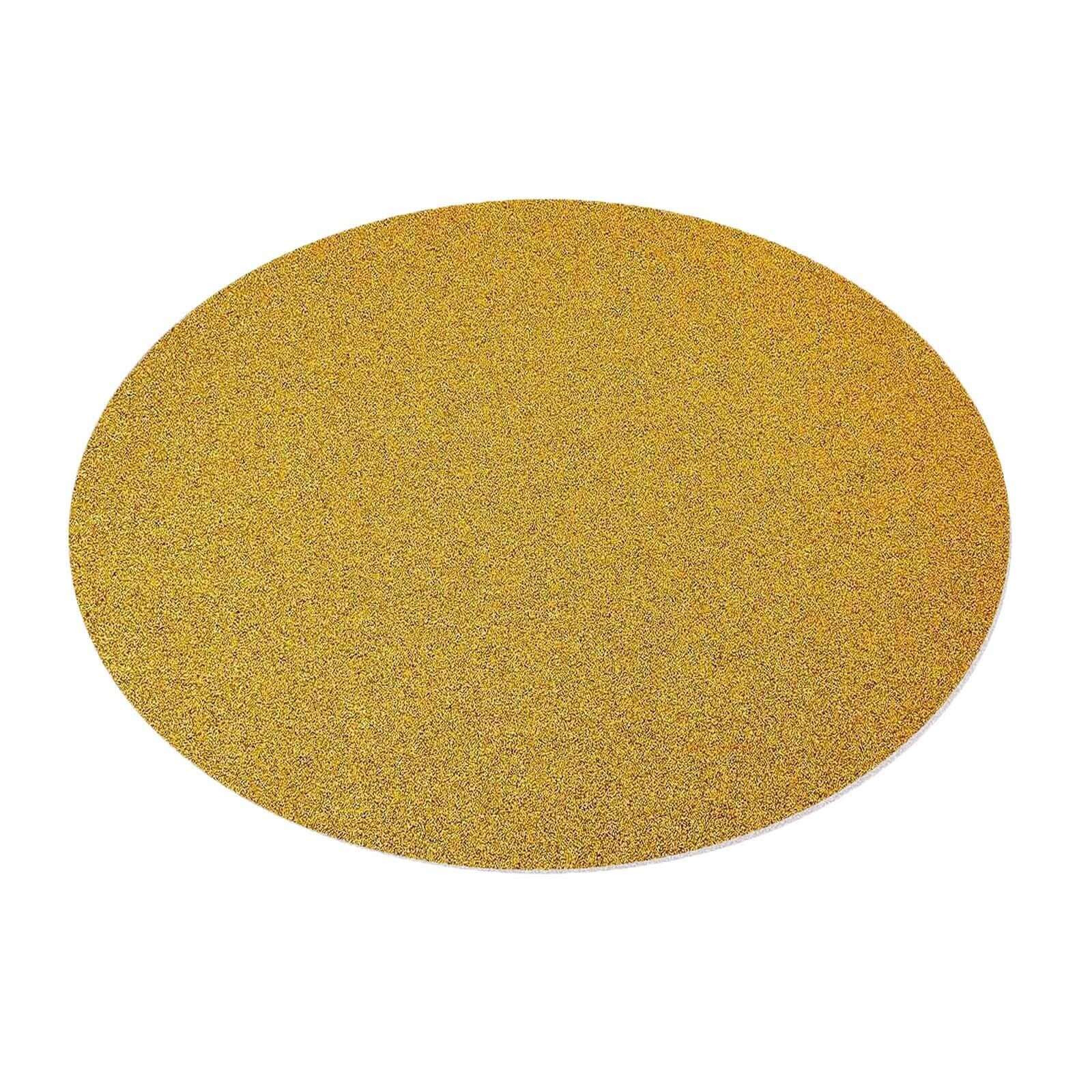 6-Pack Placemats Glitter Design Gold Sparkle Oval - Non-Slip Decorative Table Mats for Dining 12"x18"