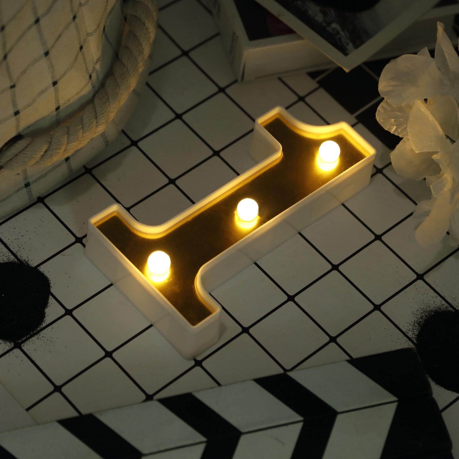 3D Marquee Number "1" Warm White 3 LED Lights Gold - Stylish Light-Up Accent for Events 6"