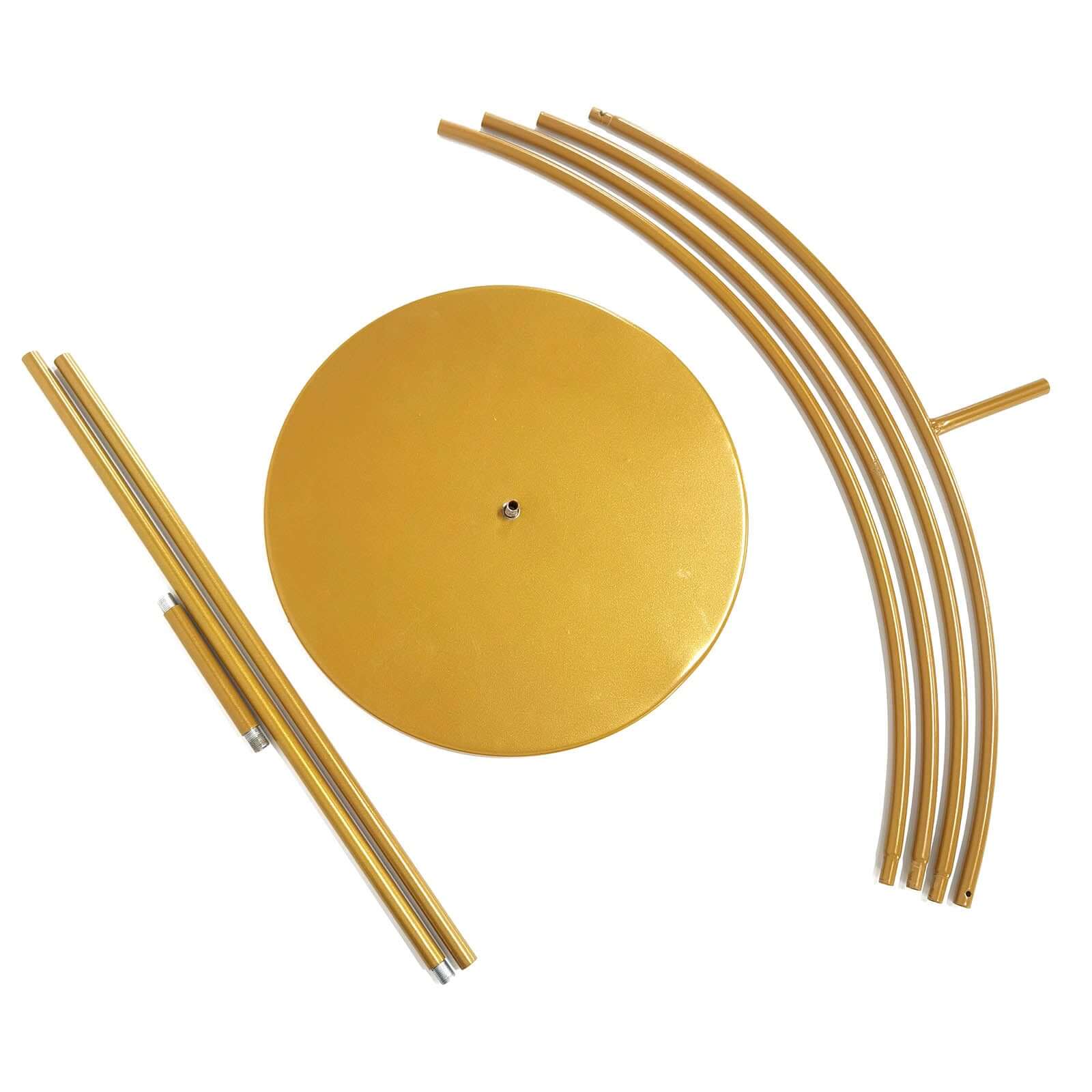 7ft Gold Balloon Column With Hoop Flower Pillar Stand, Metal Arch Table Centerpiece - Height Adjustable