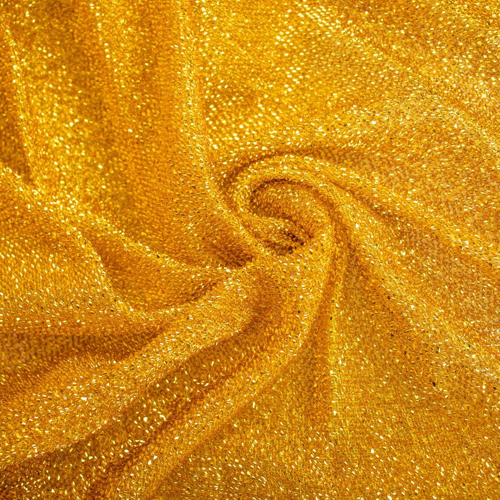 20ftx10ft Gold Metallic Shimmer Tinsel Event Curtain Drapes, Backdrop Event Panel