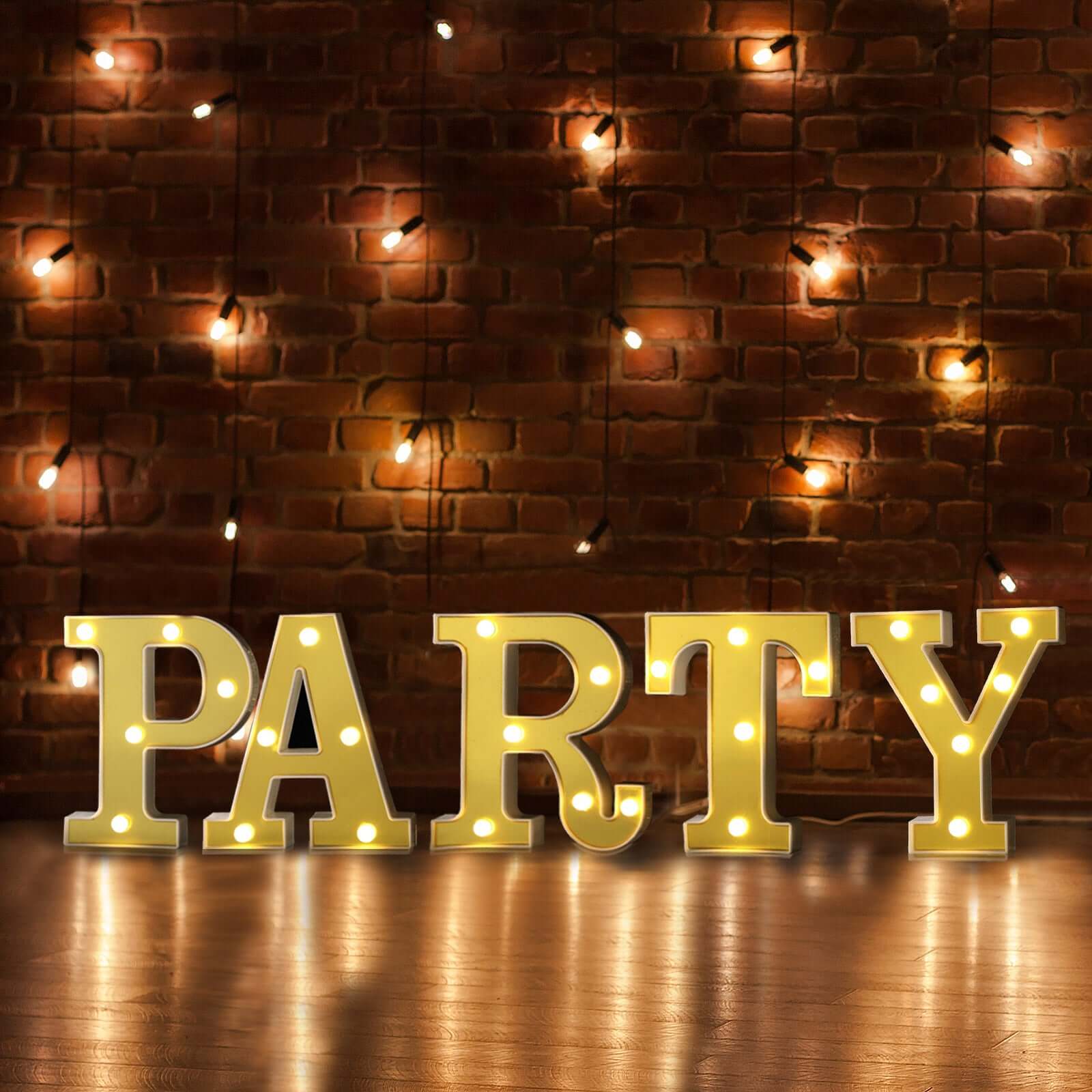 3D Marquee Letter "P" Warm White 5 LED Lights Gold - Chic Light-Up Decor for Events 6"