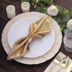 5 Pack Polyester 20"x20" Napkins Blush Shimmer Sequin Dots - Luminous Cloth Napkins