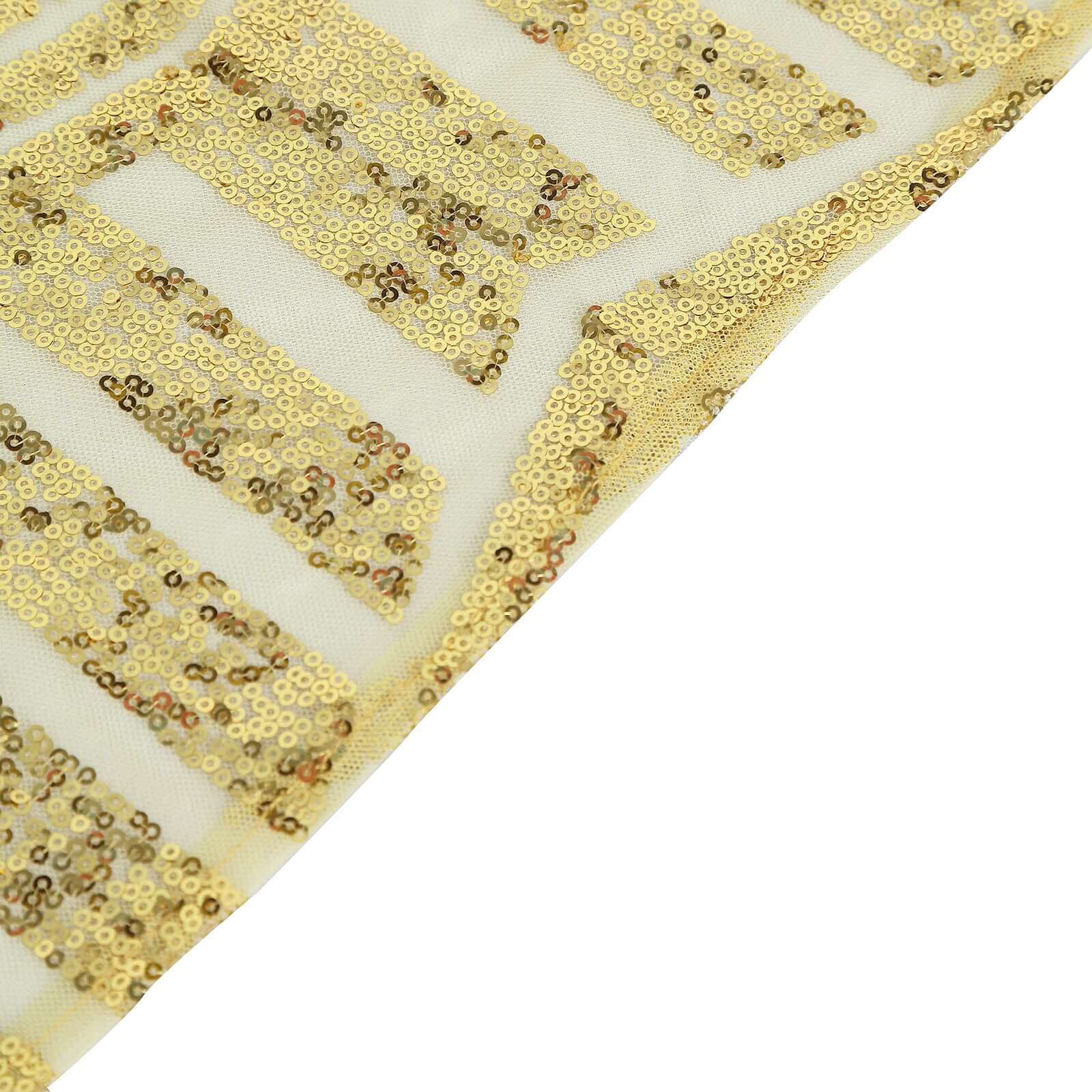 Sequin 72" Table Overlay Square Tablecloth Gold with Diamond Glitz Design - Perfect for Luxe Events