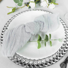 5 Pack Gauze Cheesecloth 24"x19" Napkins Silver Reusable Dinner Napkins