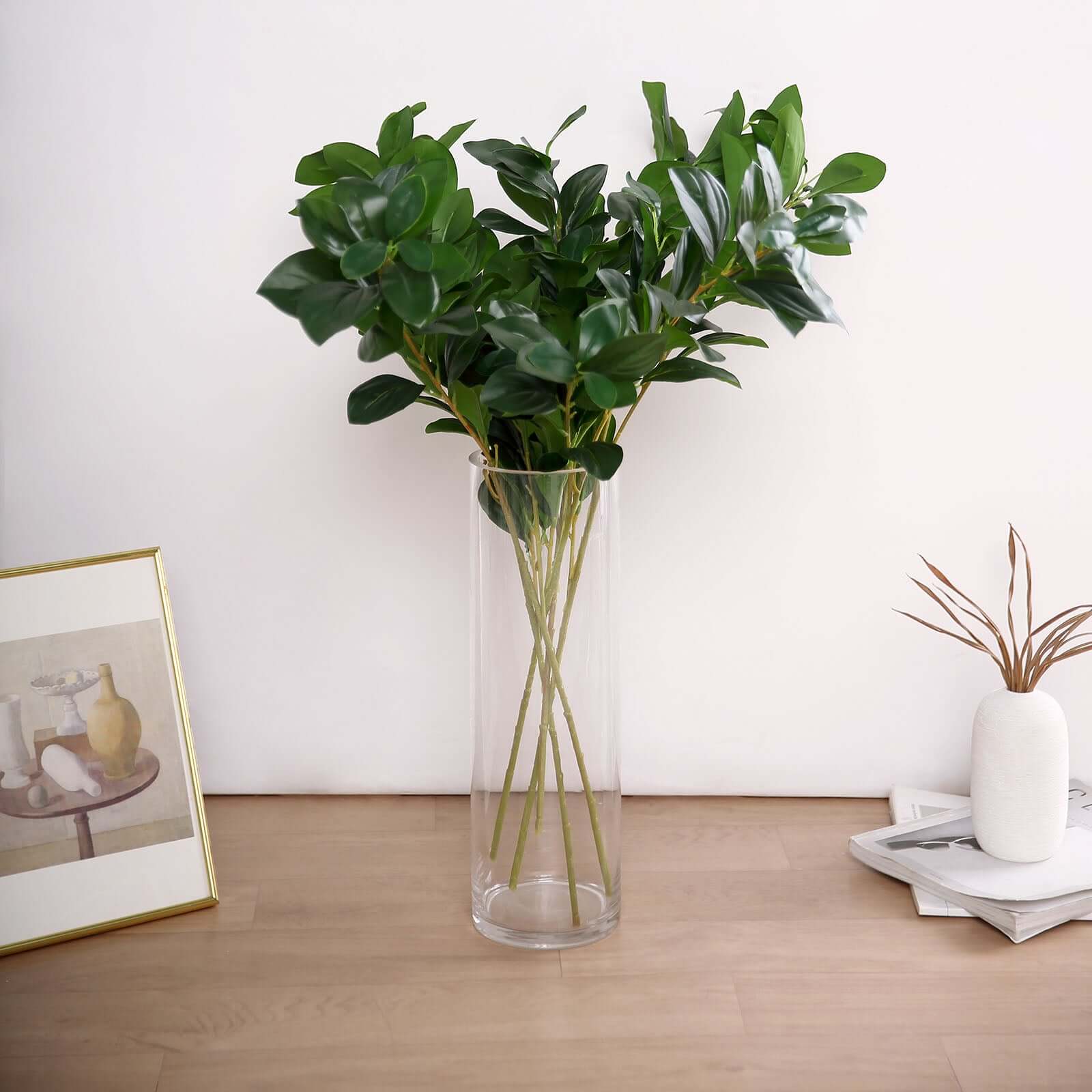2 Stems 26" Green Artificial Lemon Leaf Branches Faux Greenery Plant