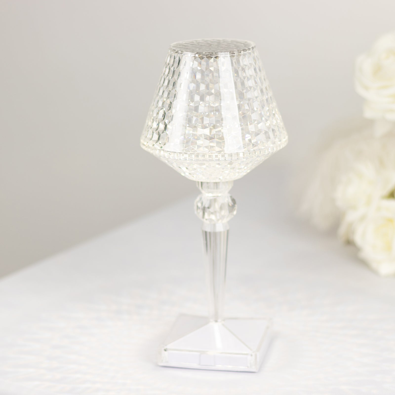 LED Acrylic Table Lamp Cup Shape Design Color Changing - Rechargeable Cordless Touch Control Accent Light 10"