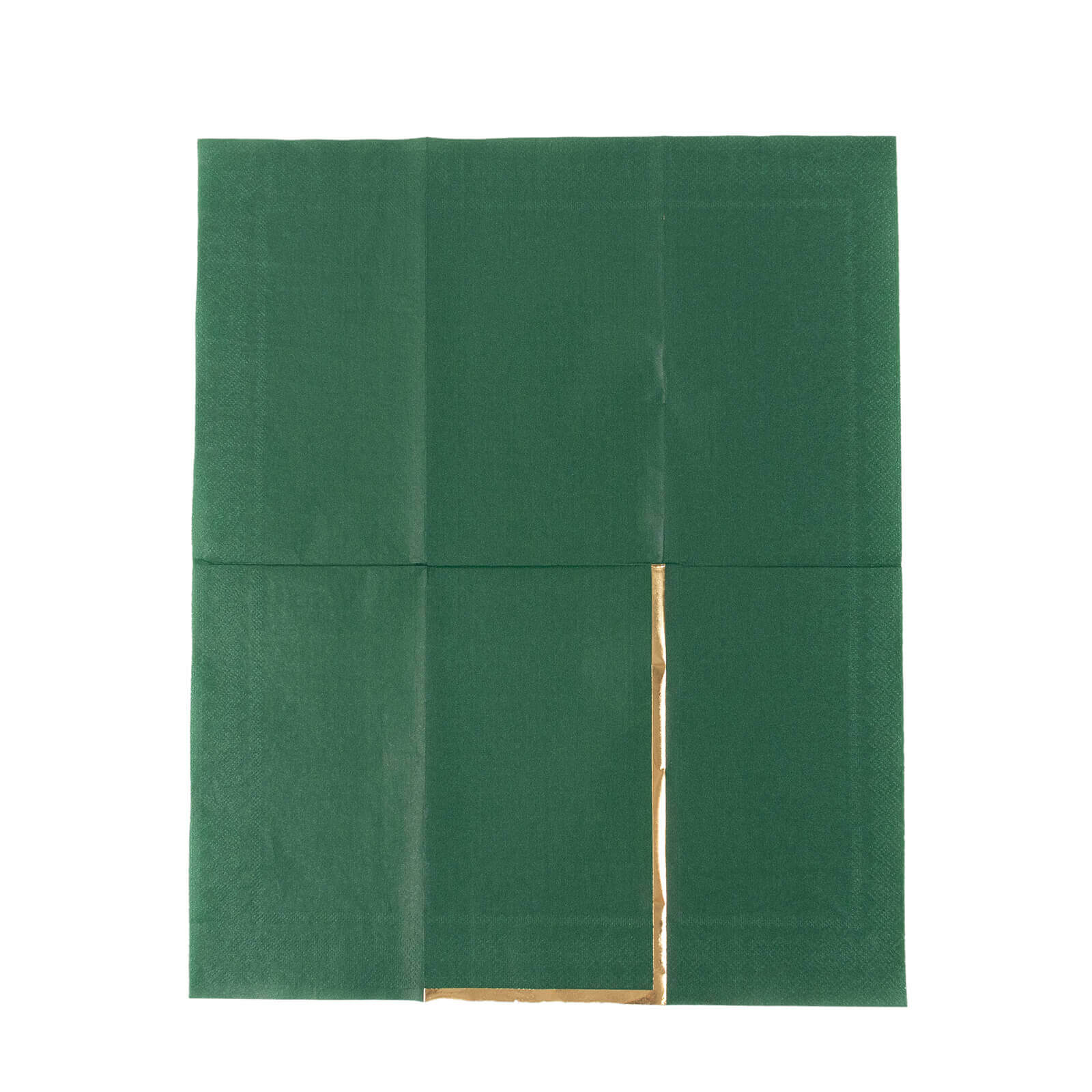 50-Pack Paper Dinner Napkins Hunter Emerald Green with Gold Foil Edge 2 Ply - Stylish Disposable Napkins