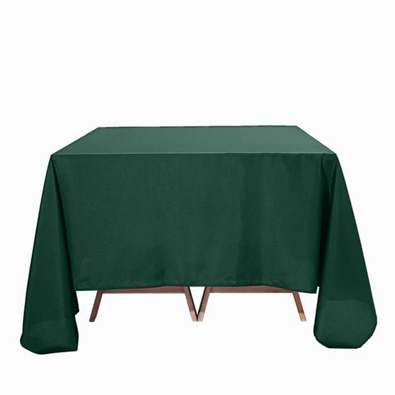 Polyester Square 90"x90" Tablecloth Hunter Emerald Green - Wrinkle-Resistant & Durable Table Cover