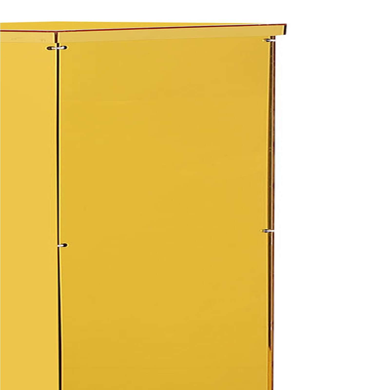 Set of 5 Gold Mirror Finish Acrylic Display Boxes, Pedestal Risers with Interchangeable Lid and Base - 12",16",24",32",40"