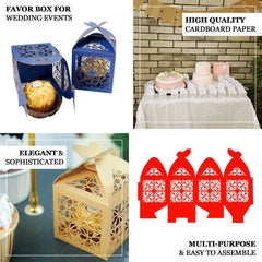 25 Pack White Butterfly Top Laser Cut Lace Favor Candy Gift Boxes