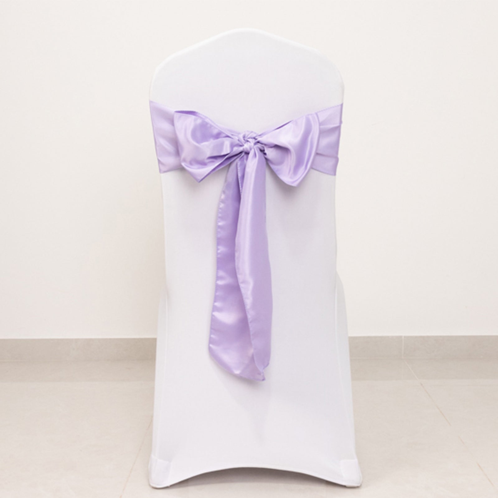 5 Pack Lamour Satin 6"x106" Chair Sashes Lavender Lilac - Stylish Reusable Decorative Bows