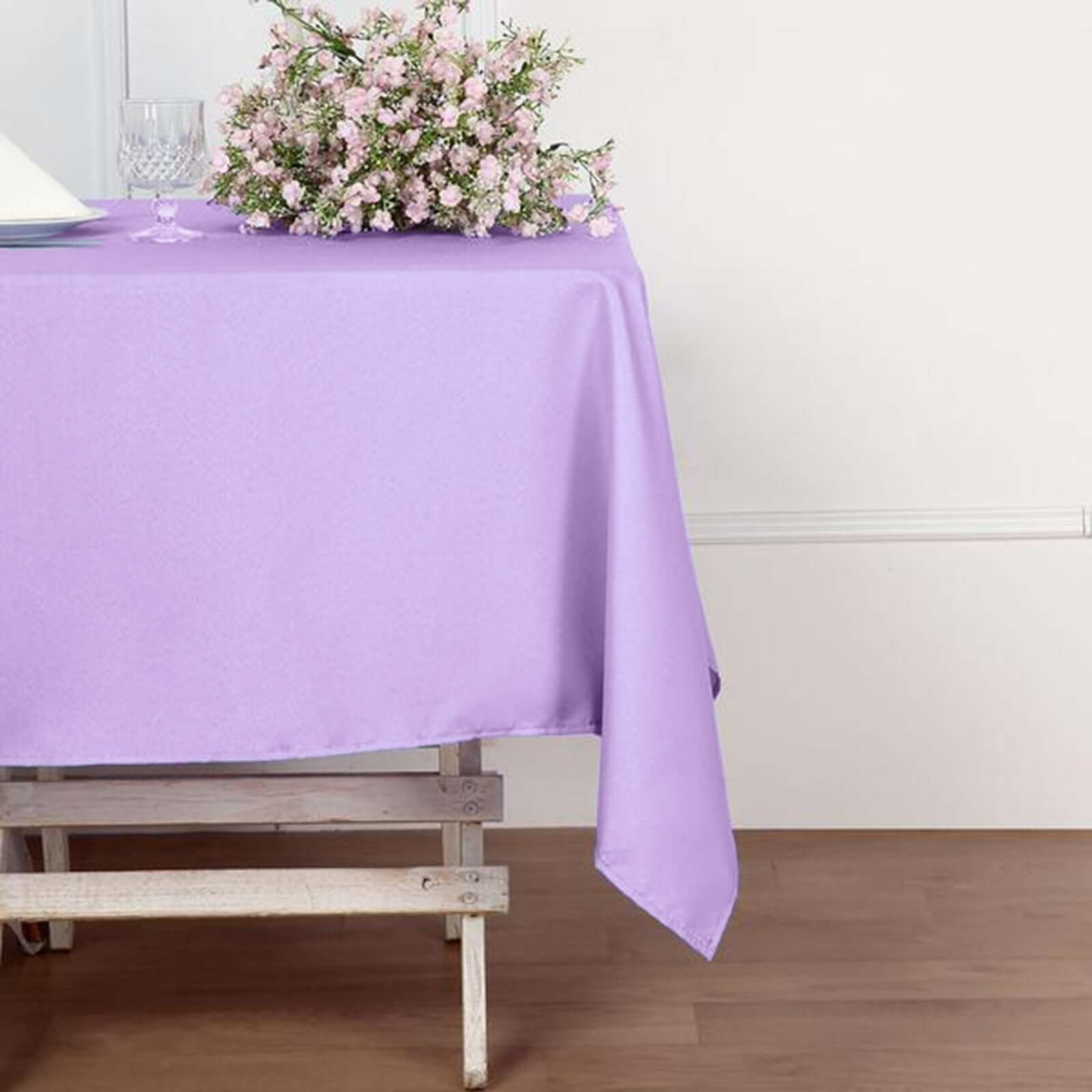 Polyester Square 54"x54" Tablecloth Lavender Lilac - Wrinkle-Resistant & Durable Table Cover