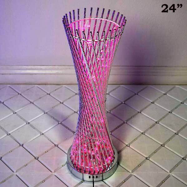 2ft Color Changing LED Spiral Metal Tower Columns LED Lamp, Night Light Wedding Centerpiece