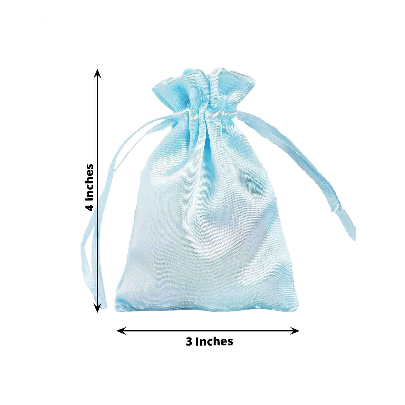 12 Pack 3" Light Blue Satin Drawstring Wedding Party Favor Gift Bags