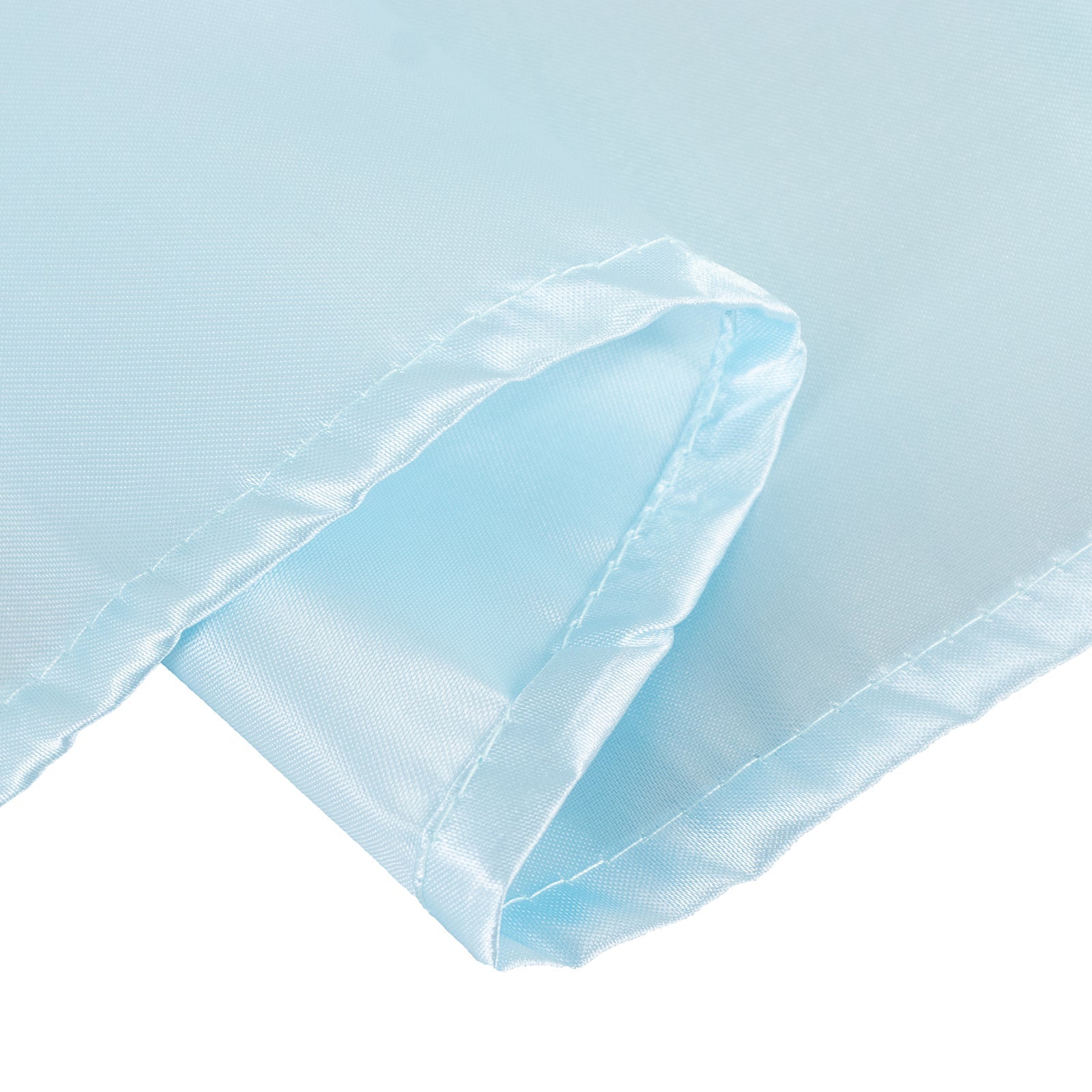 Satin 132" Round Tablecloth Light Blue - Stylish Seamless Table Cover