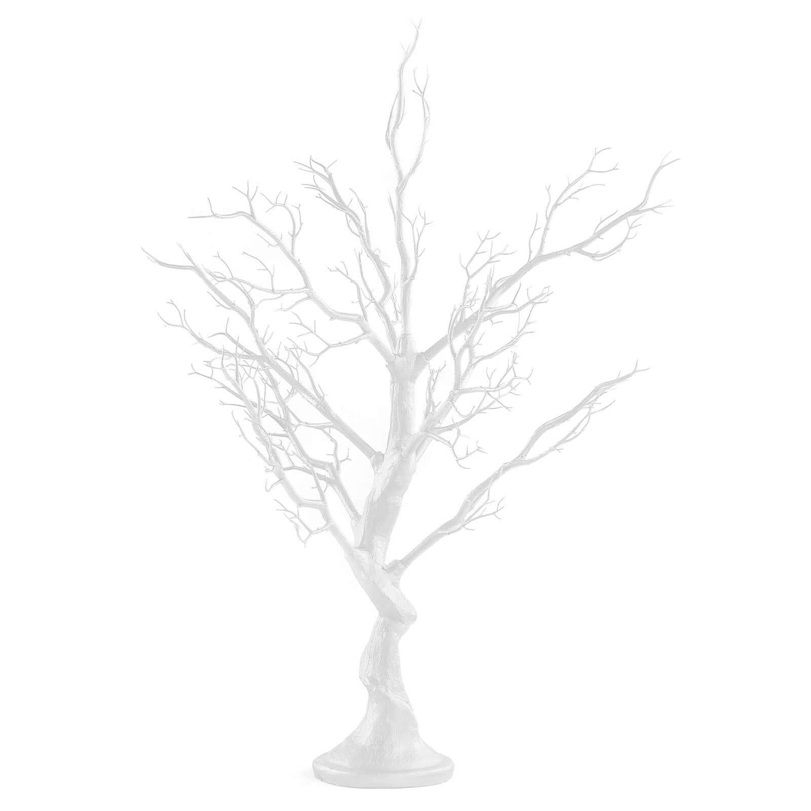 Manzanita Tree Centerpiece White with 8 Acrylic Bead Chains - Easy Assembly Decorative Artificial Tree for Modern Weddings Parties & Event Displays 34"