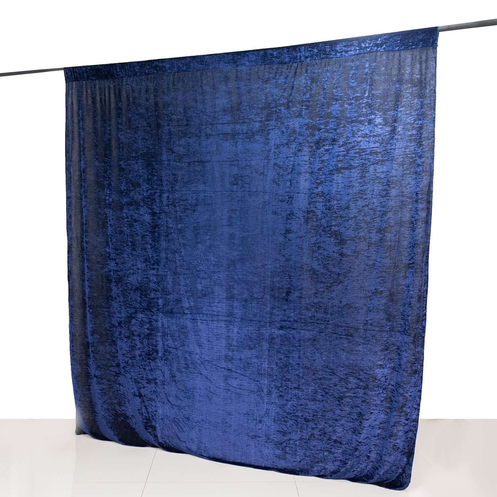 8ftx8ft Navy Blue Premium Smooth Velvet Event Curtain Drapes, Privacy Backdrop Event Panel with Rod Pocket